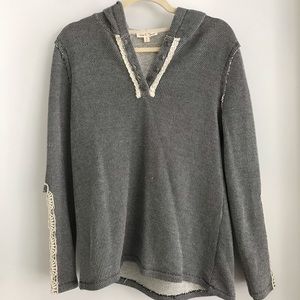 Hem & Thread Sweater Hoodie with Lace Details
